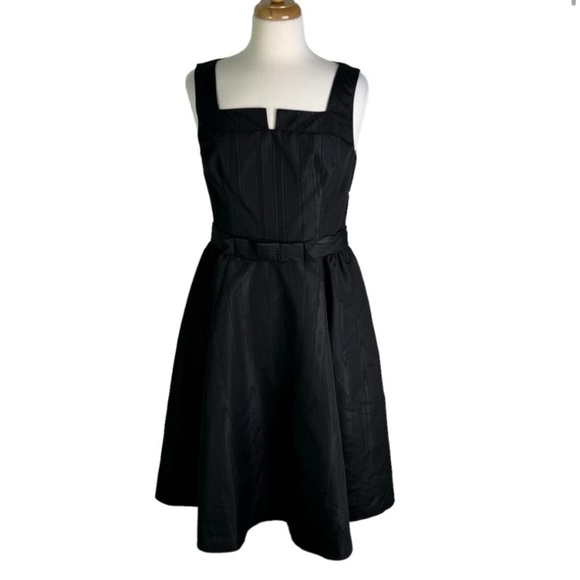 Isaac Mizrahi Moire Taffeta Sleeveless Dress with Pockets Black Size 10 NWT - Picture 2 of 6